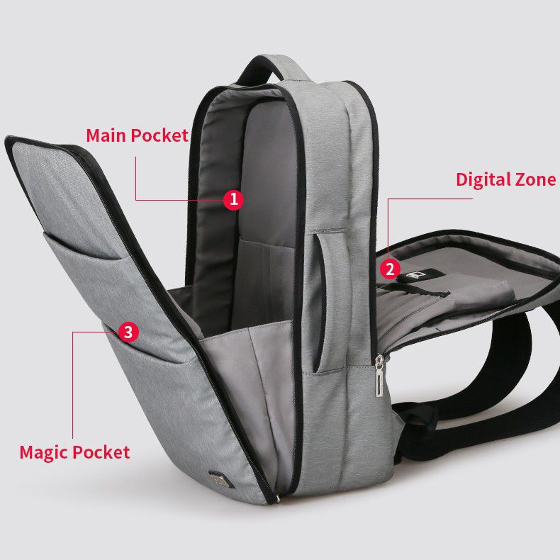 MarkRyden トラベル バックパック 15インチノートパソコン USB充電ポート 防水ファブリック素材