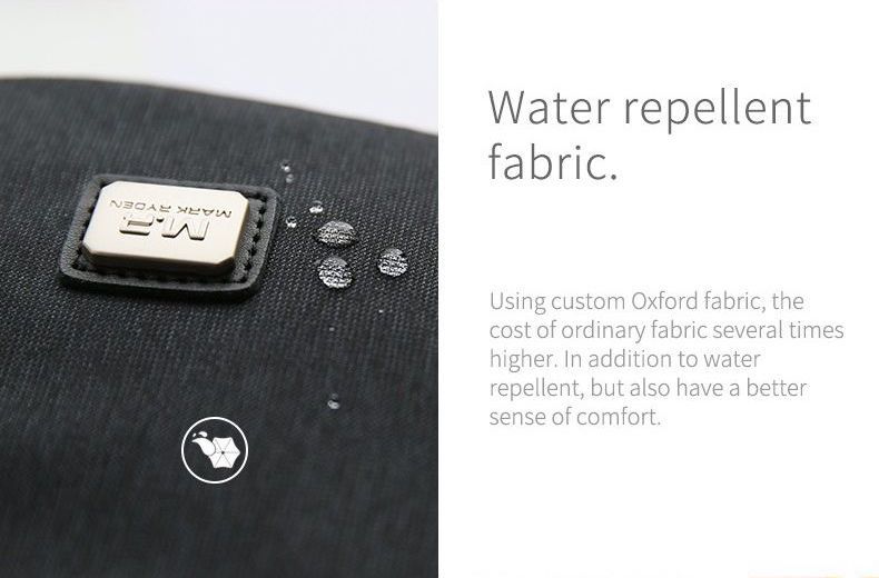 MarkRyden トラベル バックパック 15インチノートパソコン USB充電ポート 防水ファブリック素材