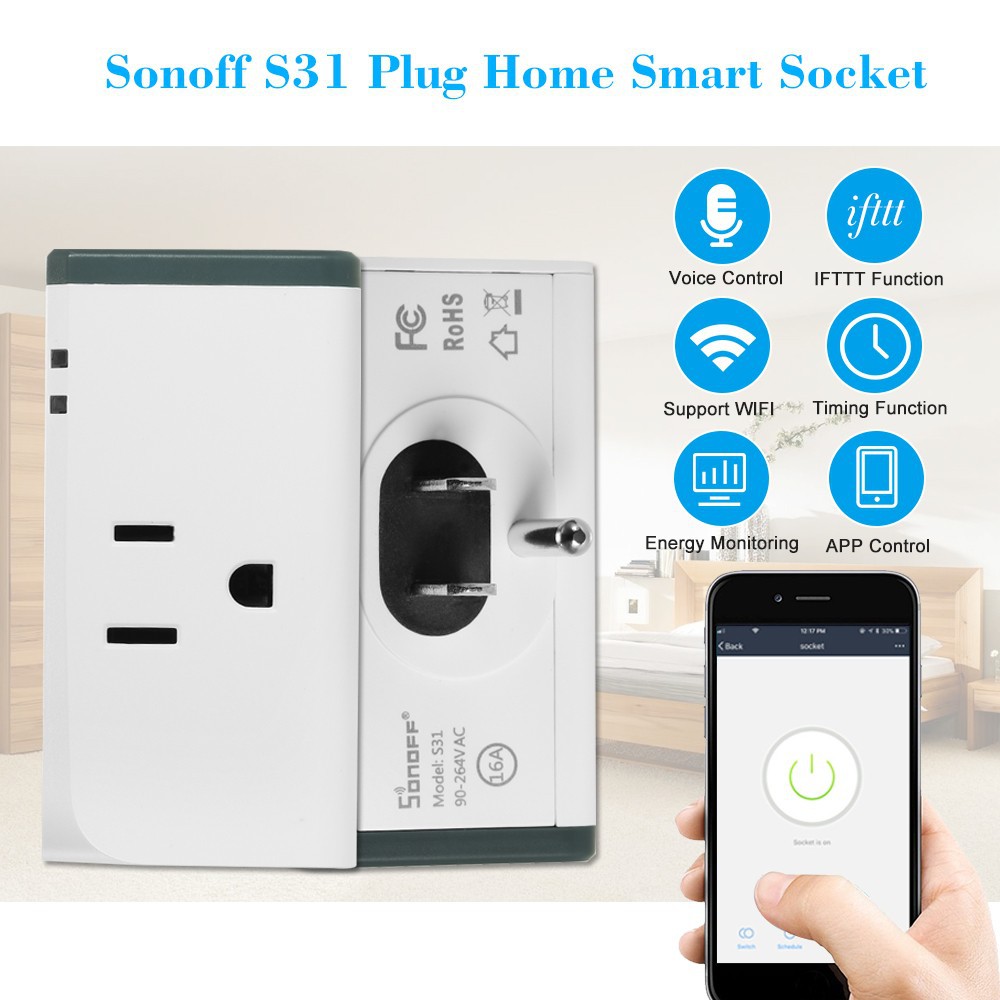 Sonoff Wi-Fi スマートプラグ コンセント Amazon Alexa Google Home IFTTT対応