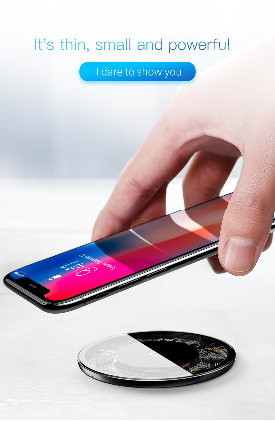 10W スケルトン Qi ワイヤレス充電器 iPhone Android スマートフォン
