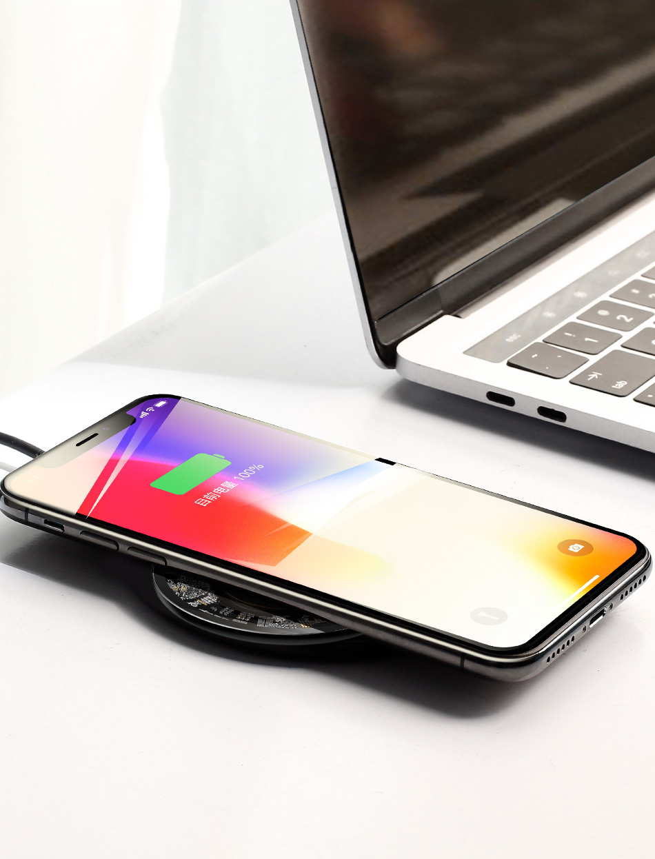 10W スケルトン Qi ワイヤレス充電器 iPhone Android スマートフォン