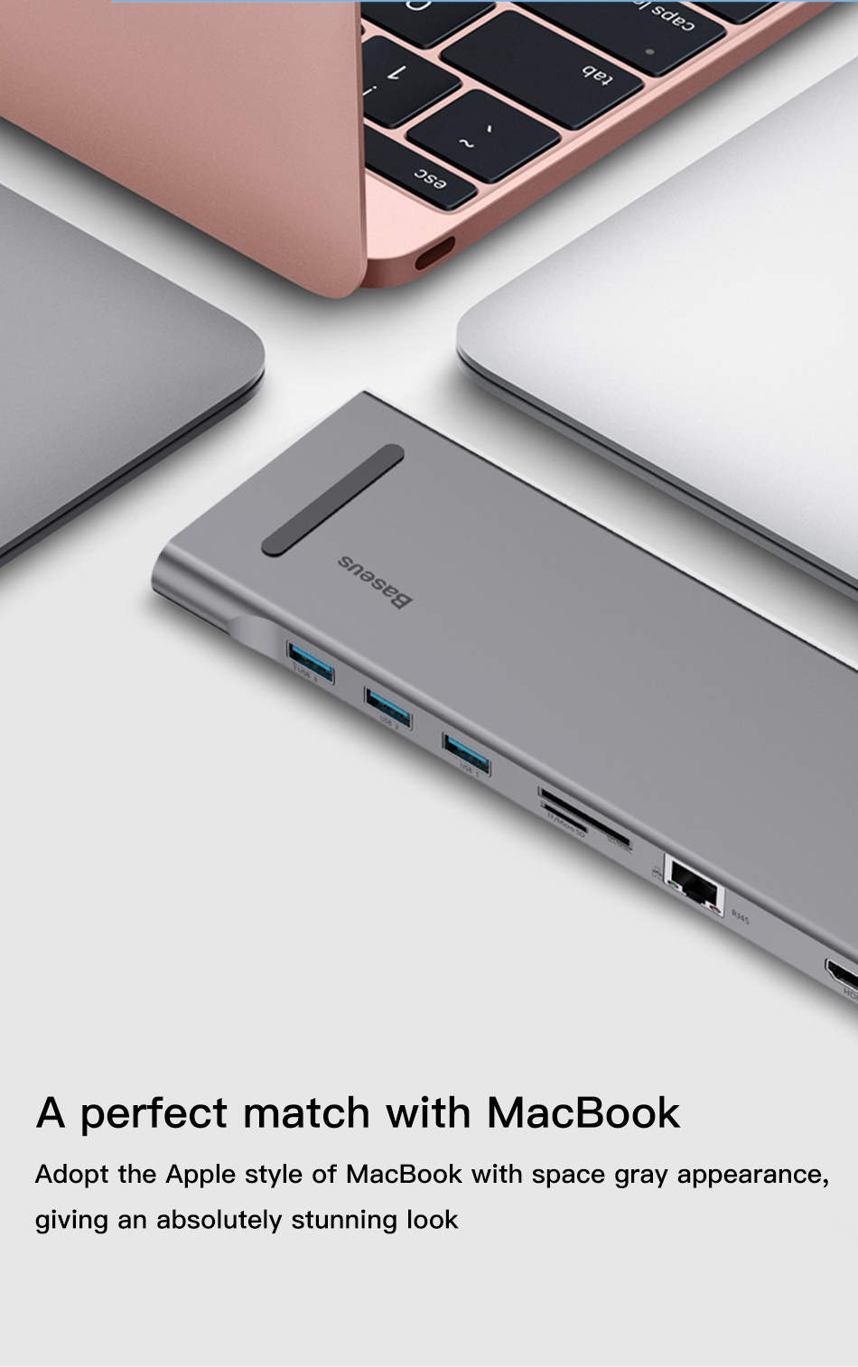 10in1 USB Type-C to HDMI VGA USB 3.0 RJ45イーサーネット SD/microSDカード オーディオ出力 ベースステーション