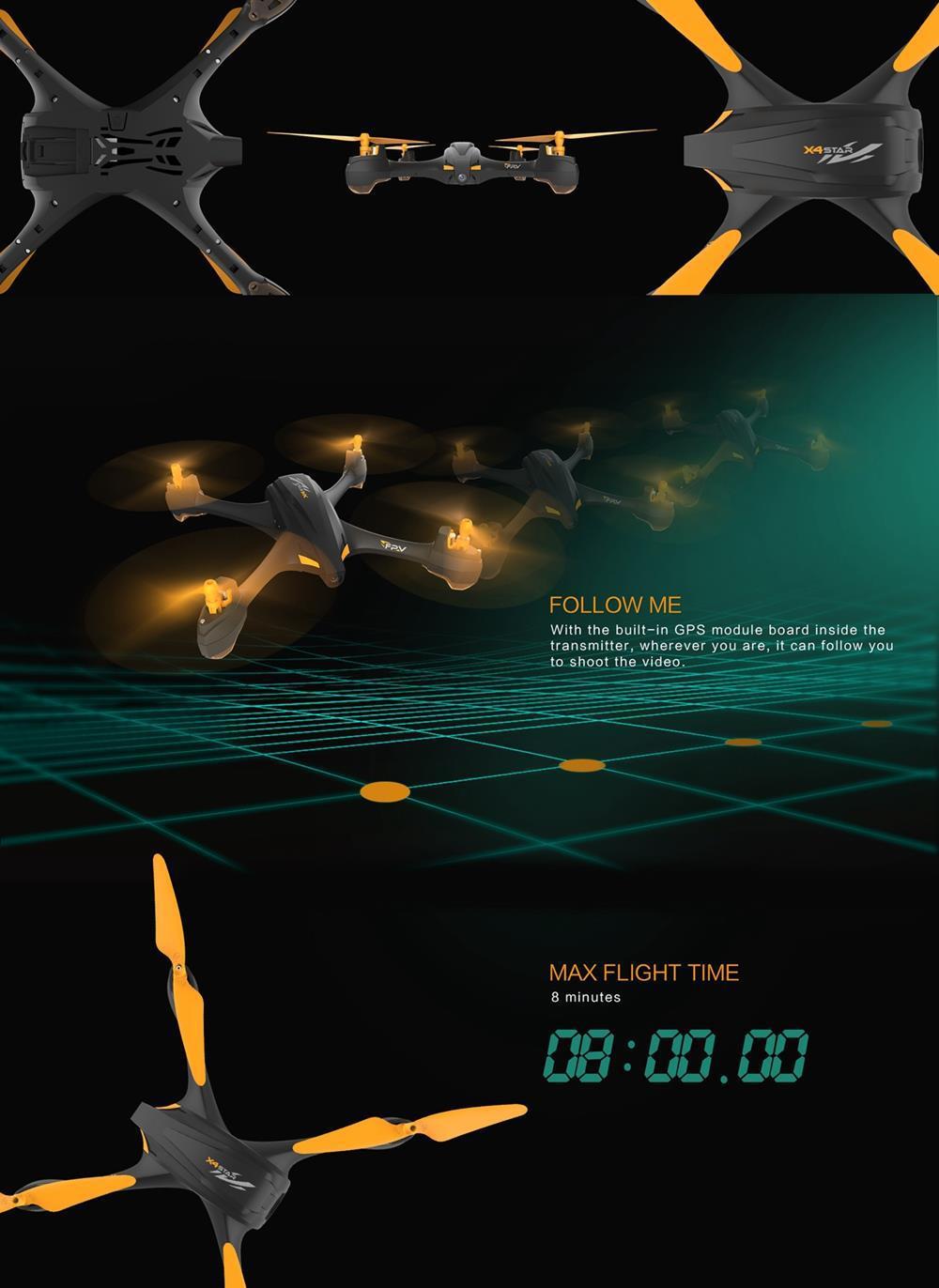 Hubsan H507D X4 STAR クアッドコプター5.8G FPV 720P HDカメラ GPSフォローミーモード