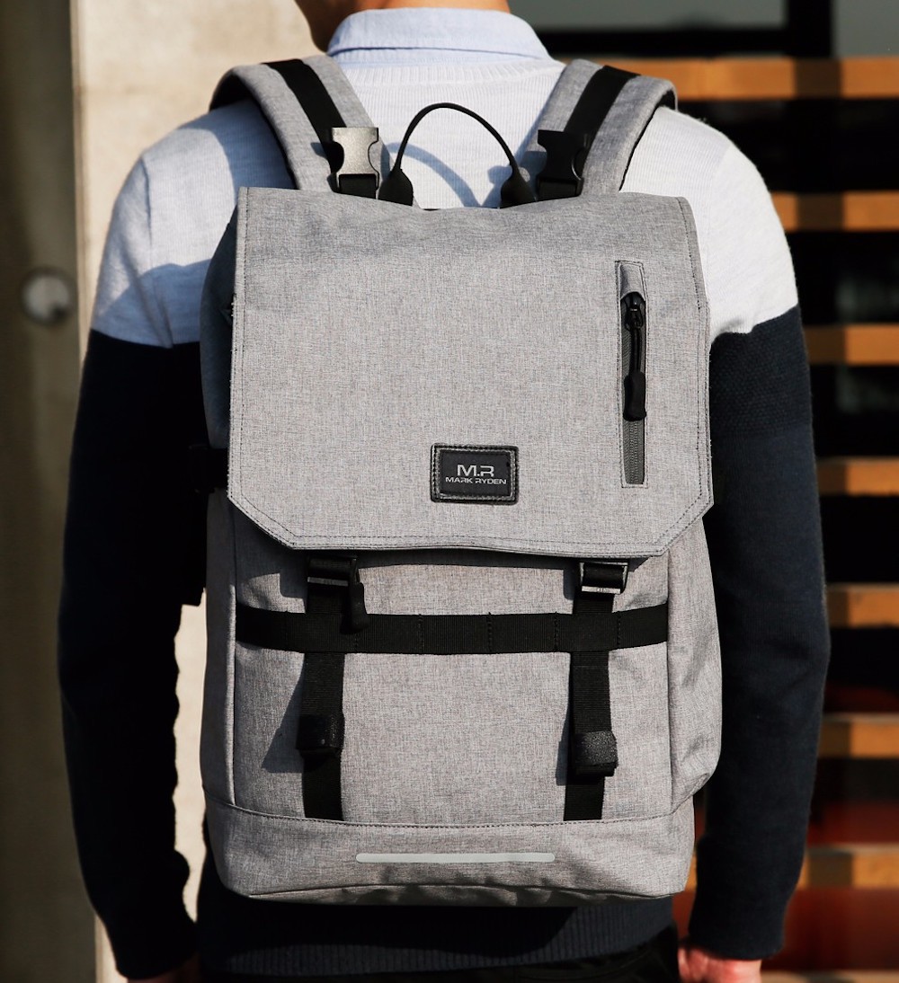 MarkRyden 可変 バックパック 15.6インチノートパソコン USB充電ポート 防水素材