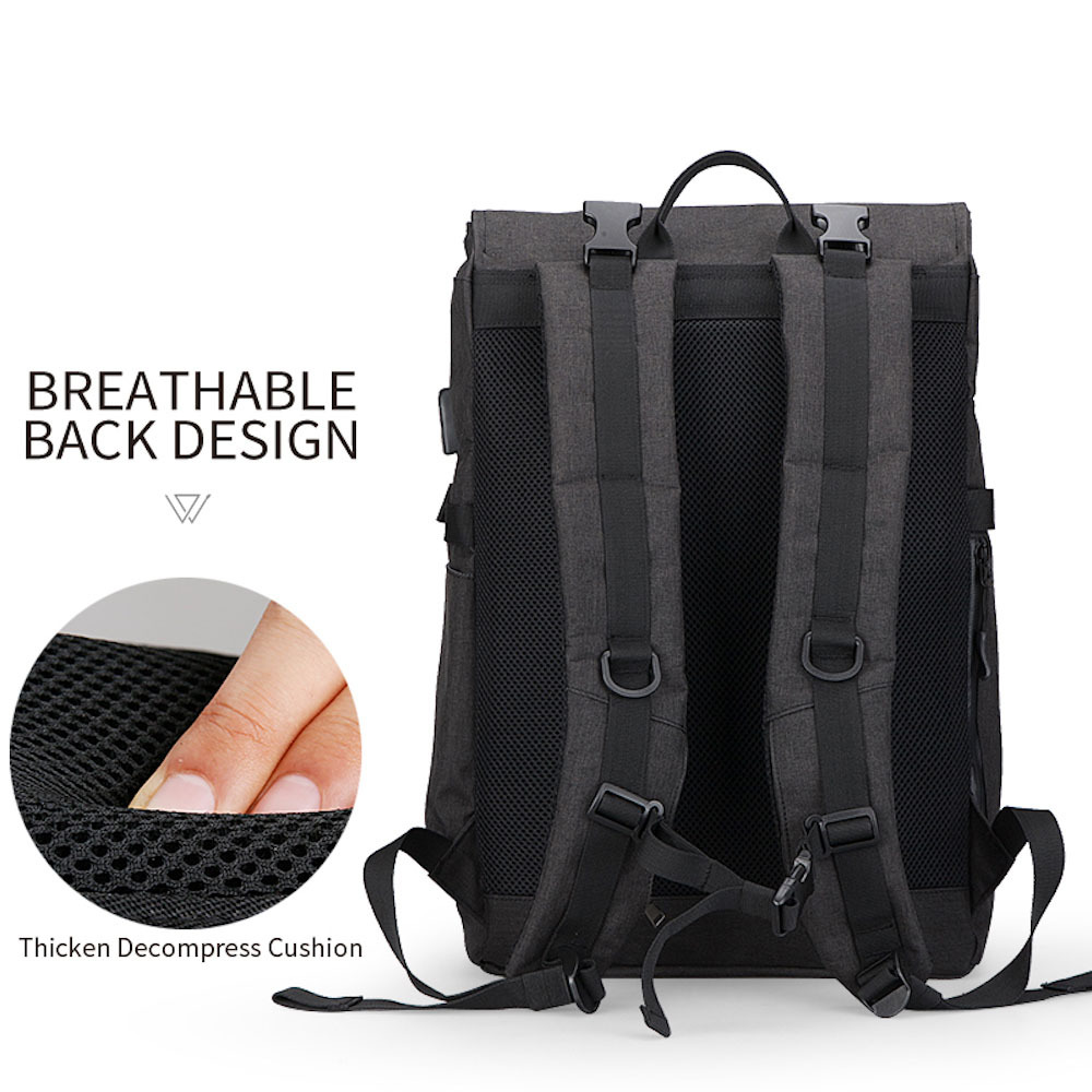 MarkRyden 可変 バックパック 15.6インチノートパソコン USB充電ポート 防水素材