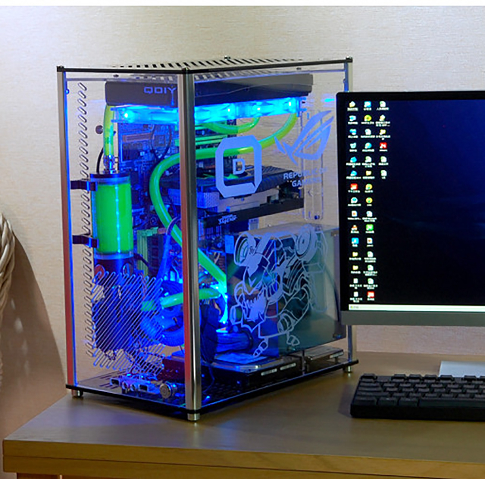 ATX 水冷対応 スケルトン アクリル デスクトップ PCケース