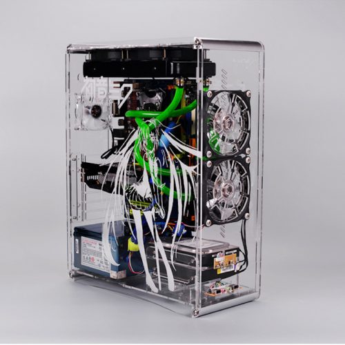 MicroATX スケルトン アクリル デスクトップ PCケース 水冷対応
