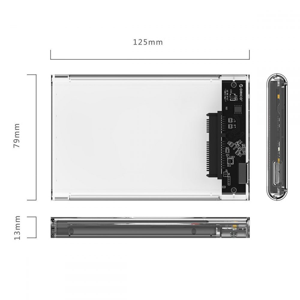 USB Type-C 2.5インチ SATA III ハードディスク SSD クリアーケース - 画像 (6)