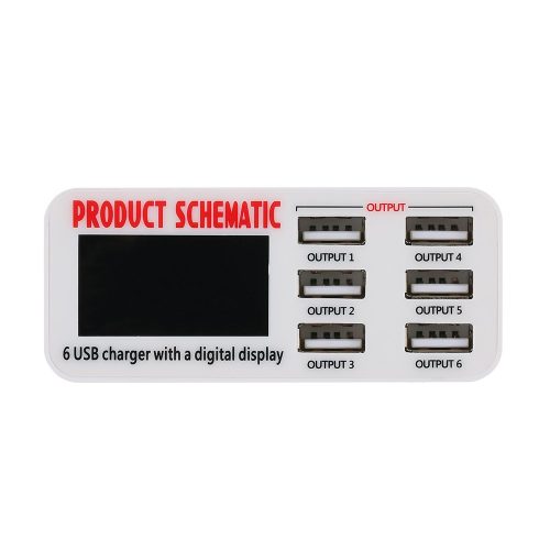 6ポート 6A USB ハブ デスクトップ チャージステーション 充電器