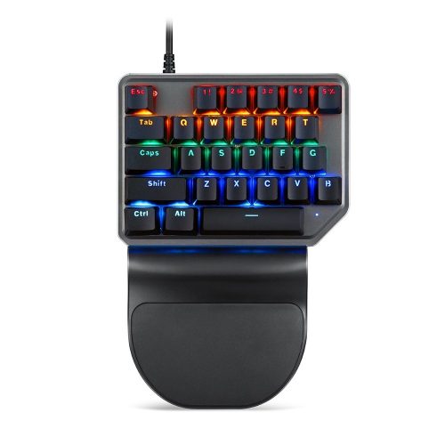 PUBG eスポーツ対応 27キー 青軸 シングルハンド USB ゲーミングキーボード LEDバックライト
