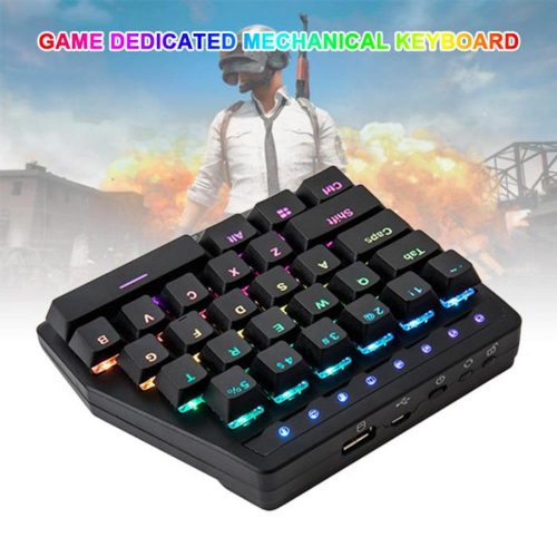 荒野行動 PUBG eスポーツ対応 28キー シングルハンド USB ゲーミングメカニカルキーボード LEDバックライト