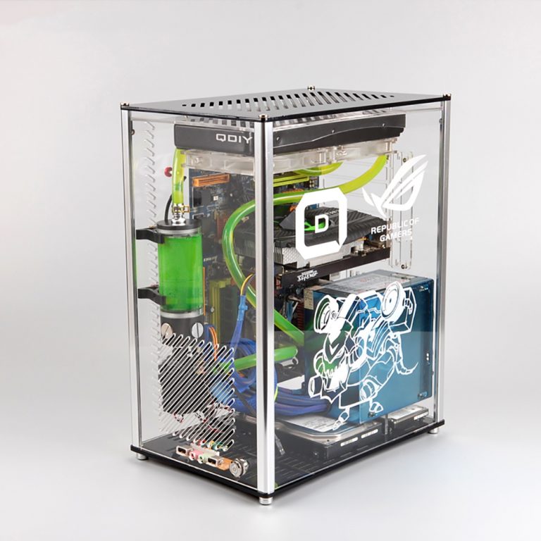 ATX 水冷対応 スケルトン アクリル デスクトップ PCケース Disk House