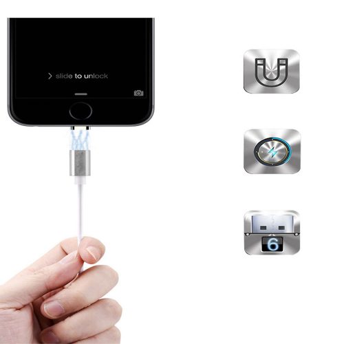 マグネット Lightning 充電＆データ転送ケーブル iPhone iPad iPod touch 対応