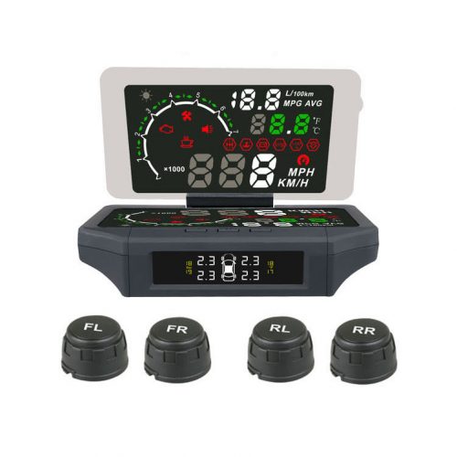 フロントウィンドウヘッドアップディスプレイ OBD2 スキャンツール + TPMS (タイヤ空気圧)モニターシステム
