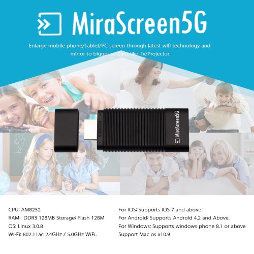 MiraScreen 5G DLNA Airplay Miracast対応 Wi-Fiスクリーンレシーバー