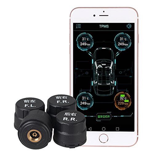 iOS Android スマートフォン・タブレット対応 TPMS (タイヤ空気圧・温度)モニ ターシステム Bluetooth ワイヤレス
