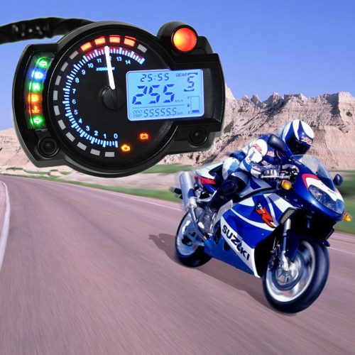 オートバイ用 アナログタコメーター デジタルスピードメーター オドメーター
