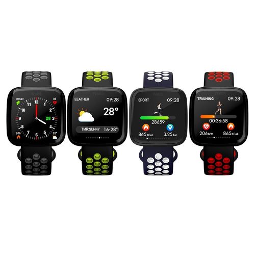 スマートスポーツウオッチ 8スポーツモード 心拍数 歩数計 血圧 スリープモニター 着信通知 天気予報
