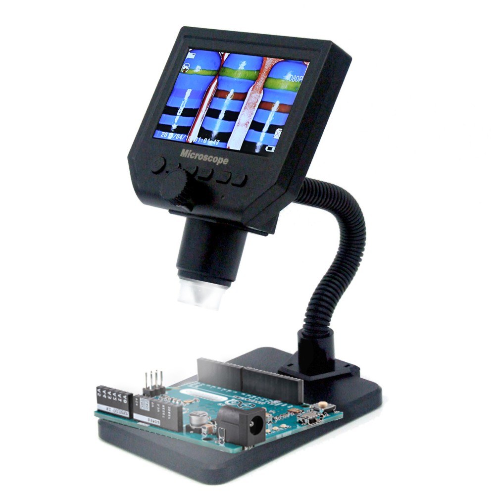 ポータブル デスクトップ 4.3インチ液晶画面 デジタルマイクロスコープ 顕微鏡 8 LEDライトmicroSDカード保存 - Disk House