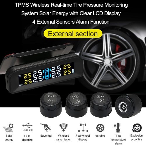 TPMS タイヤ空気圧・温度 ソーラー モニタリングシステム 貼り付けタイプ