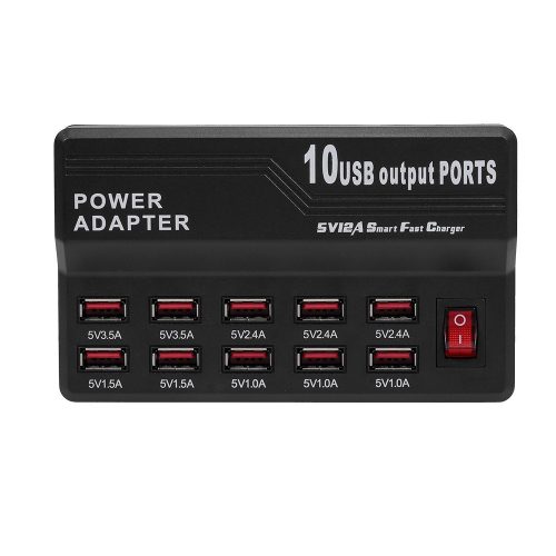 10ポート インテリジェント USB充電ドック 1.0 - 3.5A