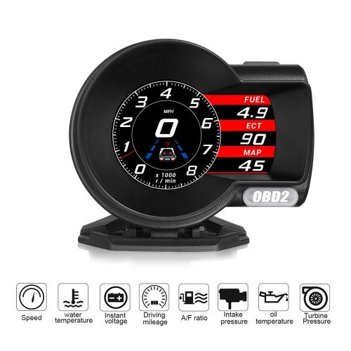 多機能 HUD OBD メーター 液晶 スクリーン ヘッドアップディスプレイ デジタルメーター