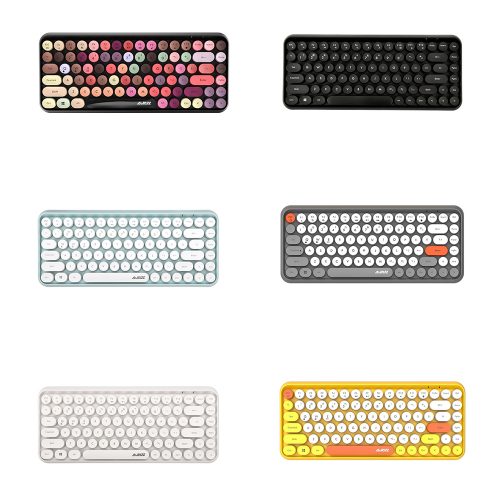 Bluetooth ワイヤレス キーボード 84キー ラウンドキーデザイン