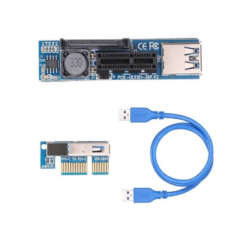Mini PCI-E 1X エクステンションケーブル パワー ライザーアダプター