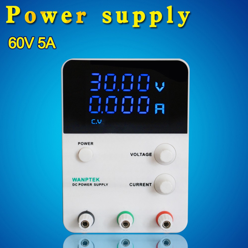 可変直流安定化電源 電圧レギュレーター 0-60V 0-5A AC 115V 60Hz入力 4桁青色LEDディスプレイ Disk House
