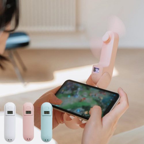 折り畳み スマホ固定ブラケット バッテリー付き ポータブル扇風機