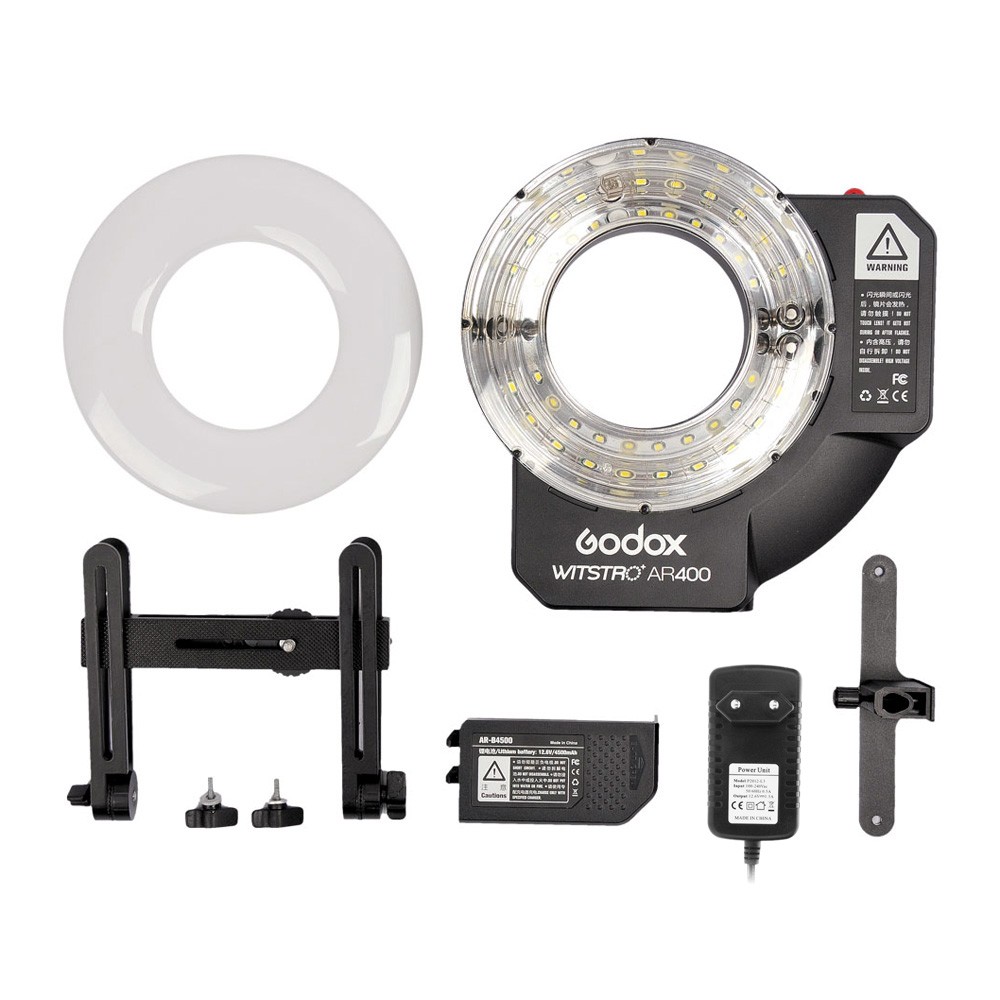 Godox Witstro AR400 400W リングフラッシュスピードライト リチウムイオンバッテリー + LEDビデオライト - Disk  House