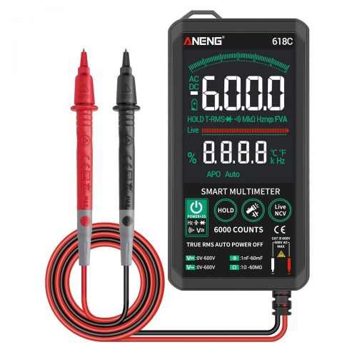 デジタルオートレンジ マルチメーター True-RMS AC/DC電圧 周波数 カラースクリーン