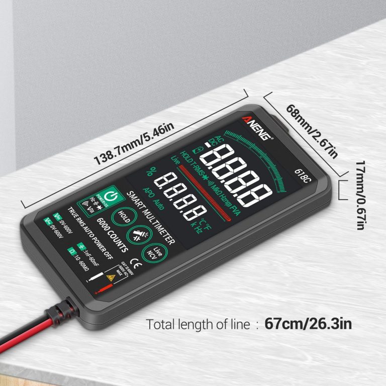 デジタルオートレンジ マルチメーター True-RMS AC/DC電圧 周波数 カラースクリーン - Disk House