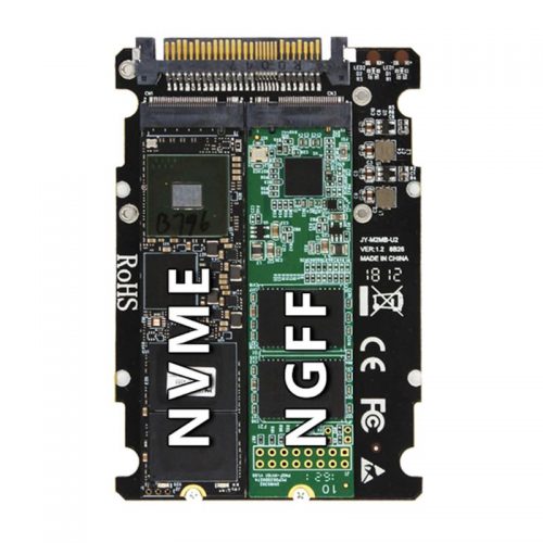 M.2 NGFF NVMe B/M Key SSD → PCI-e U.2 SFF-8639 アダプター