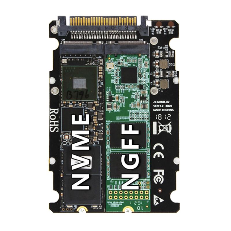 mønster Roux Forhandle M.2 NGFF NVMe B/M Key SSD → PCI-e U.2 SFF-8639 アダプター - Disk House