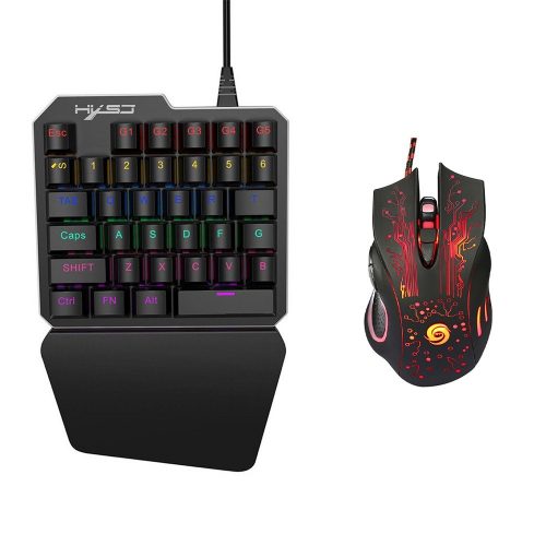 シングルハンド ゲーミングキーボード + マウスセット プログラム可能