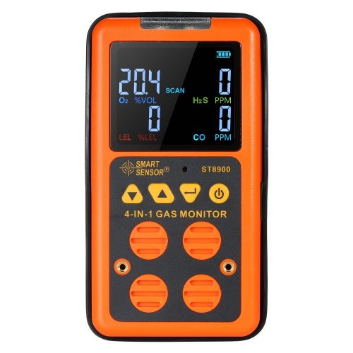 4in1 ガス検知器 硫化水素 H₂S 一酸化炭素 CO 酸素 O2 燃焼ガス LELモニター スマートセンサー