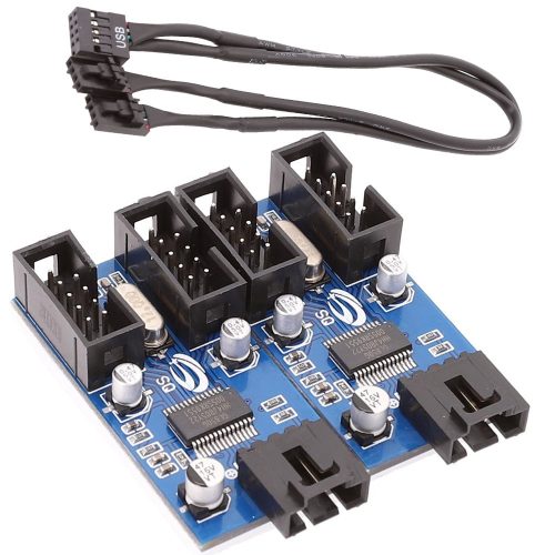 9ピン USB 2.0 ヘッダー 4分配 拡張スプリッターカード
