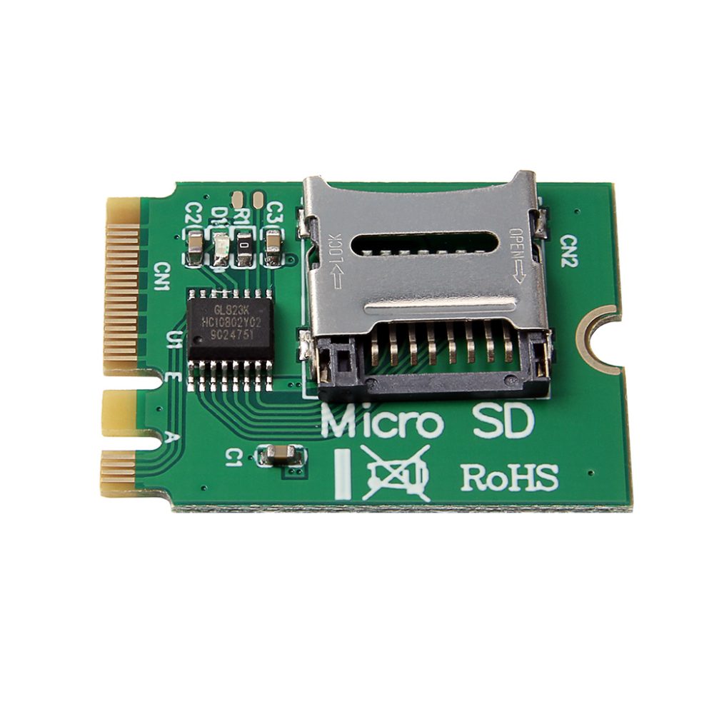 M.2 NGFF key A+E 2230 microSDカードリーダー アダプター - 画像 (2)