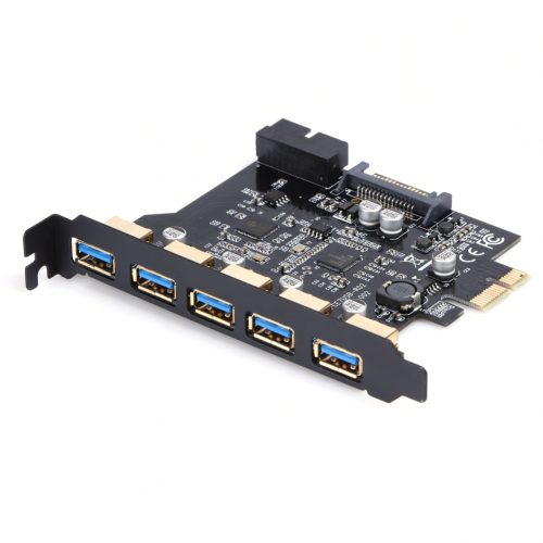 5ポート USB 3.0 PCI-E インターフェイスボード SATA 15Pin コネクター