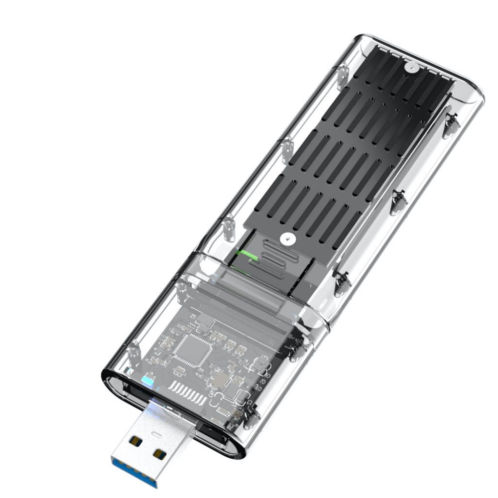 USB 3.0 SATA NGFF M.2 SSD B-Key スケルトンケース 2280/2260/2242/2230 - 画像 (3)