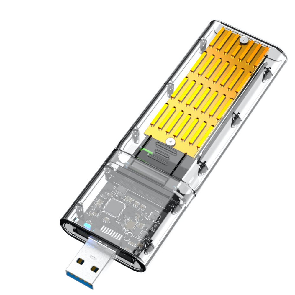 USB 3.0 SATA NGFF M.2 SSD B-Key スケルトンケース 2280/2260/2242/2230 - 画像 (5)