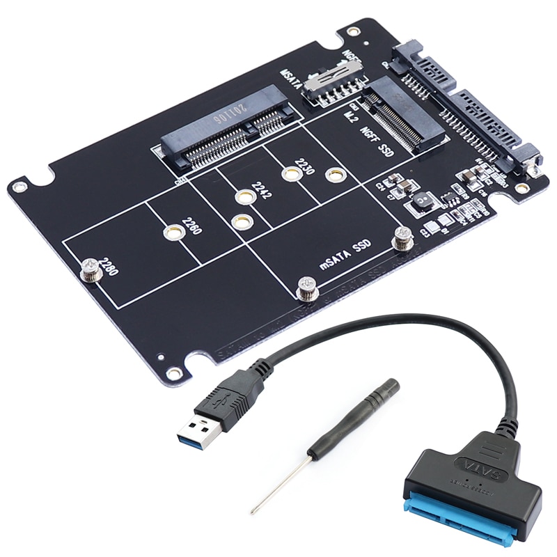 mSATA M key M.2 NGFF SSD to SATA アダプターカード + USB