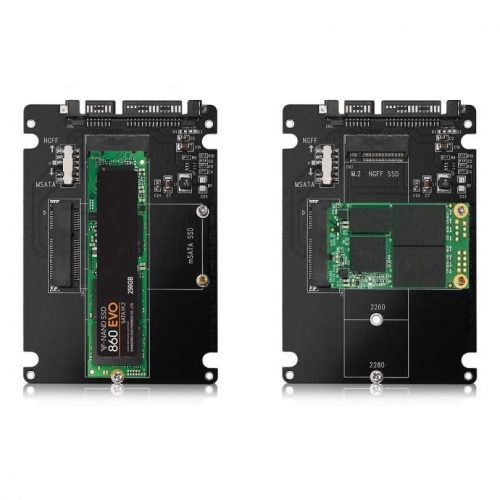 mSATA M key M.2 NGFF SSD to SATA アダプターカード + USB コンバーター (オプション)