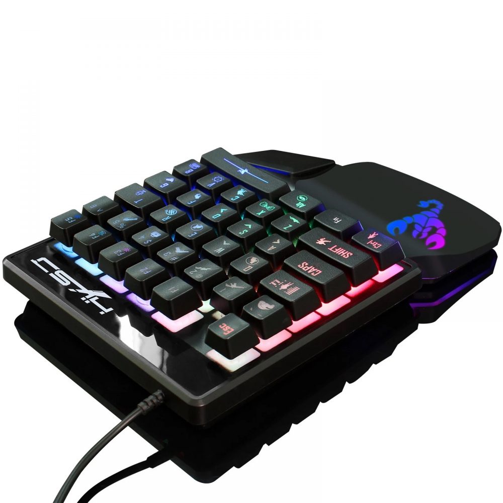 PUBG対応 35キー USB 有線 シングルハンド ゲーム キーボード - 画像 (7)