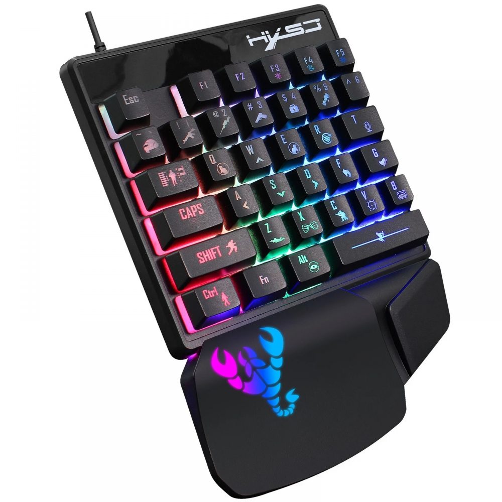 PUBG対応 35キー USB 有線 シングルハンド ゲーム キーボード - 画像 (3)