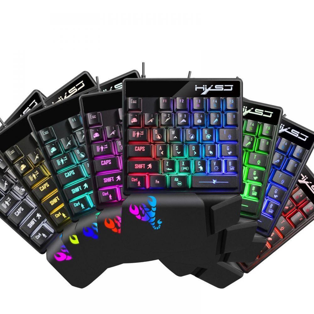 PUBG対応 35キー USB 有線 シングルハンド ゲーム キーボード - 画像 (5)
