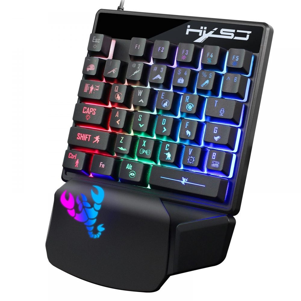 PUBG対応 35キー USB 有線 シングルハンド ゲーム キーボード - 画像 (2)