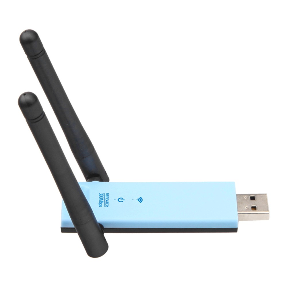 デュアルアンテナ USB Wi-Fi ワイヤレス リピーター エクステンダー シグナルブースター IEEE 802.11b/g/n 300Mbps