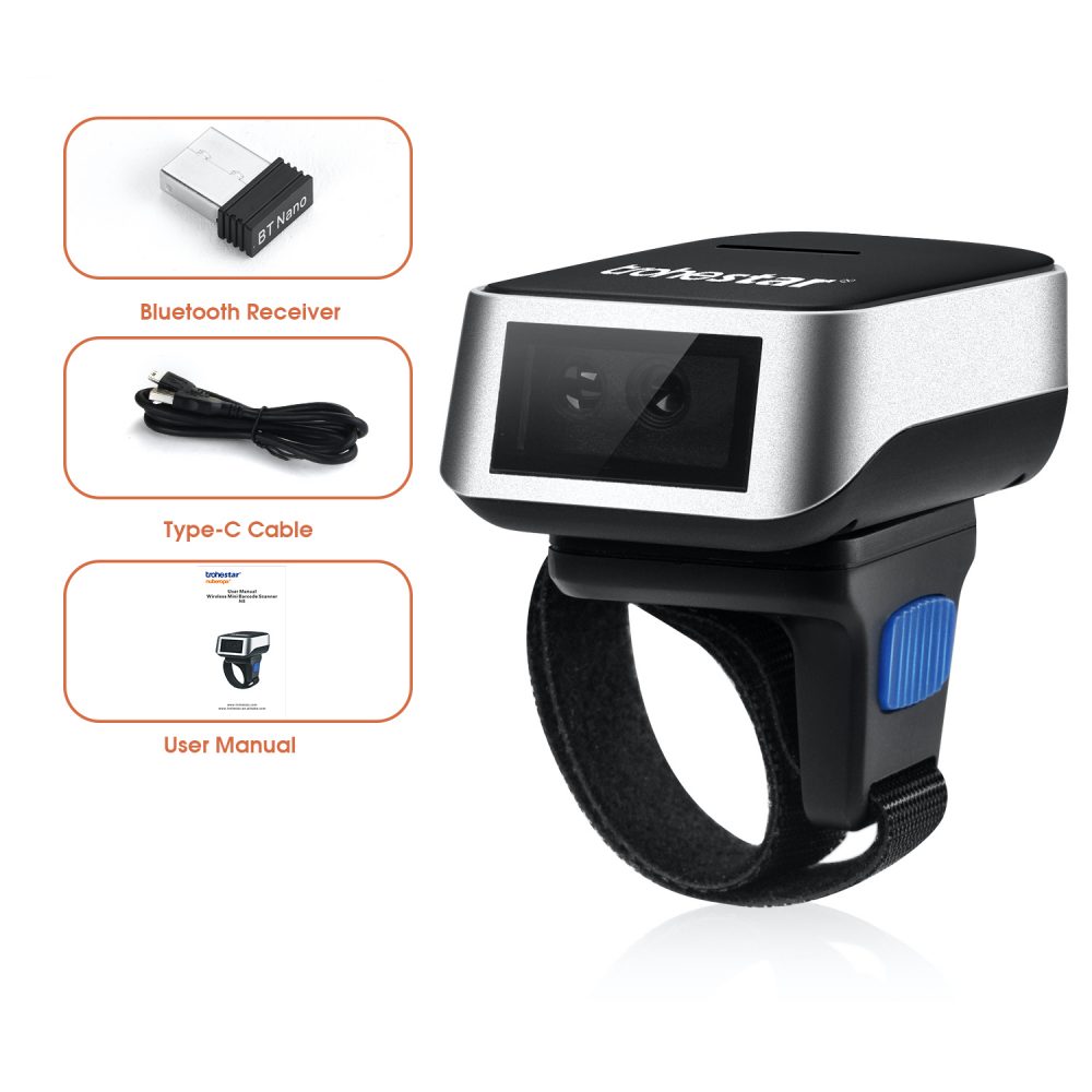 Bluetoothワイヤレス 1次元 2次元 QR フィンガー バーコードリーダー - 画像 (4)